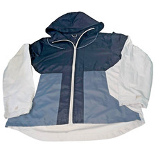 Vintage Rain windbreaker softshell navy white  medium jacket L 30 W 22| SKU 6221