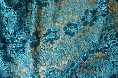 Guipure lace jade green - jade, green,