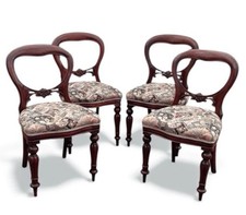 Balloon Back Set Of 4 Mahogany Dining Chairs.