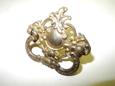 VINTAGE SINGER TREADLE SEWING MACHINE SOLID BRASS DROP BAIL DRAWER PULLS, SWEET