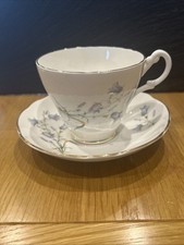 Royal Stuart  Fine Bone China Tea Cup & Saucer - Blue Floral