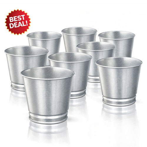 Small metal plant pots - metal,