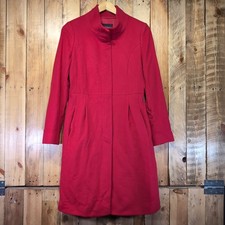 Hobbs Womens Red Wool And Cashmere Blend Knee Length Winter Coat UK Size 10