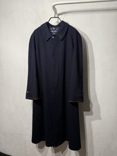 Schneiders Salzburg Trench Coat / Overcoat Navy Blue Wool Long Men's 54 / XL