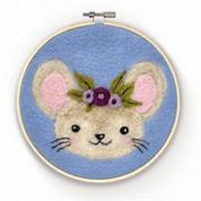 The Crafty Kit Company 'Floral Mouse In A Hoop' Needle Felting Kit