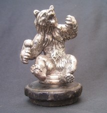 VINTAGE 1920s CIRCUS BEAR CAR RAD CAP MASCOT ~OLD CARNIVAL GRIZZLY HOOD ORNAMENT