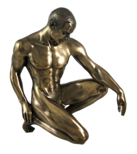 Bronzed finish kneeling nude - bronzed,
