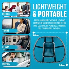 MESH BLACK LUMBAR CUSHION OFFICE SEAT SPINE SUPPORT PAIN LOWER BACK POSTURE NEW