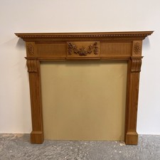 Pine Hand Carved Fireplace Surround