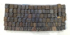Vintage Letterpress wood/wooden printing type block typography 103pc 17mm#TP-256