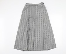 Jaeger Women's Grey Wool A-Line Midi Skirt Size 10