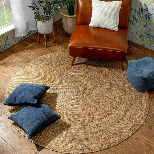 Rug round 100 natural - round, 100%