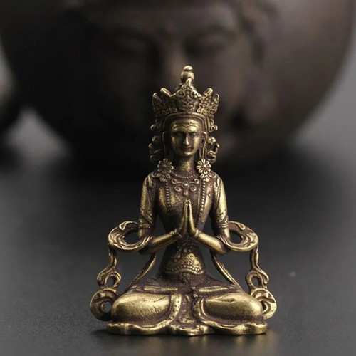 Mini brass buddha - brass, meditation