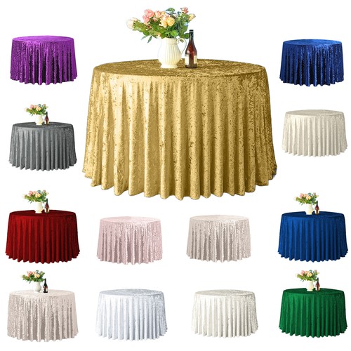 Round velvet fabric tablecloth - round,