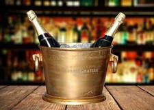 Alfred Gratien Large Vintage Oval Champagne Wine Ice Cooler Silver Bucket