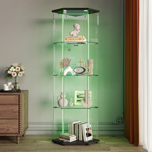 Corner glass display cabinet - glass,