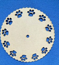 Wooden MDF Dog Paw   Clock Face Blank 25cm and 29cm