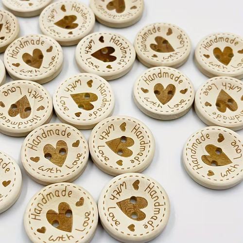 Wooden buttons handmade - 50,