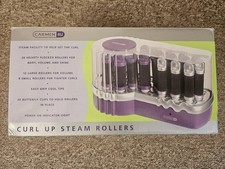 CARMEN CURL UP STEAM ROLLERS HEATED VELVETY HAIR ROLLERS CURLERS  X 20  +CLIPS