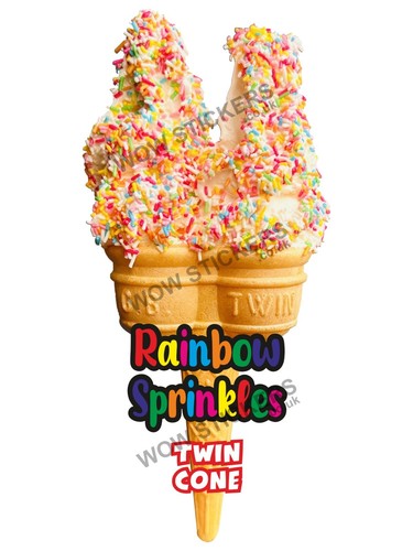 Ice cream van sticker - , rainbow