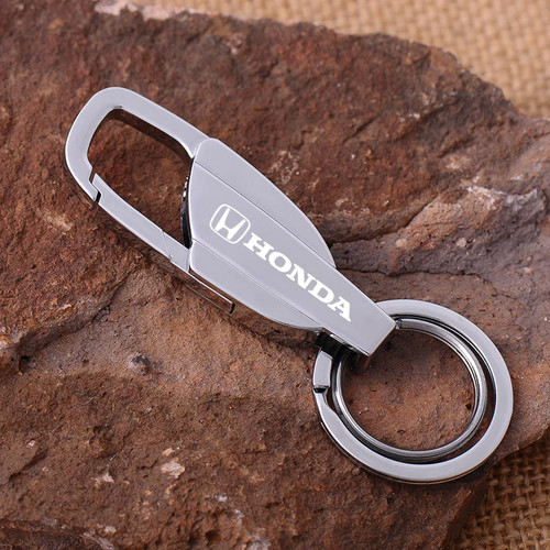 Silver metal honda keyring - 1,