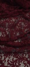 Wine Red Floral Guipure Lace Fabric 58'' PRICE PER METER