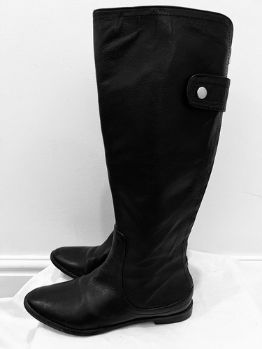 Zara black leather knee - knee, high