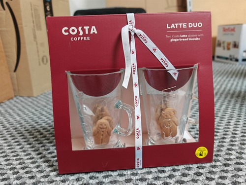 Costa coffee latte glasses - coffee,