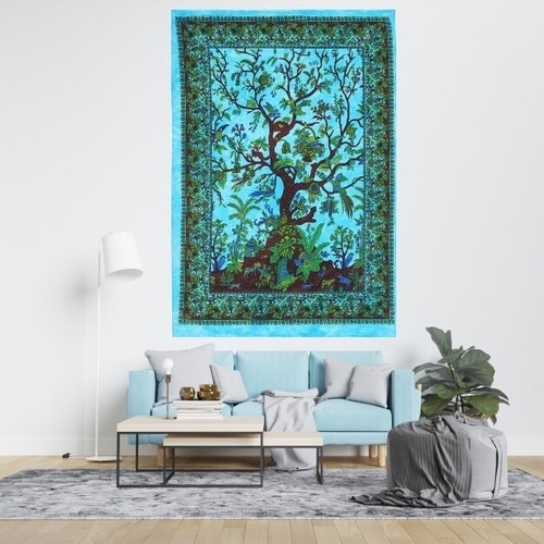Blue tie dye tree life - tree,
