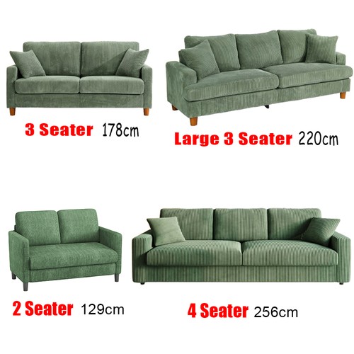 Corduroy sofa seater - 3/4,