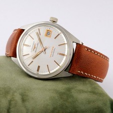 SWISS LONGINES ADMIRAL SERVICED AUTOMATIC DATE MINT VINTAGE DIAL SS GENTS WATCH