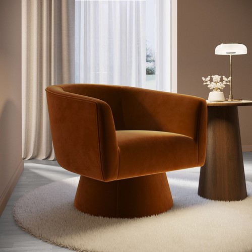Burnt orange velvet swivel - burnt,