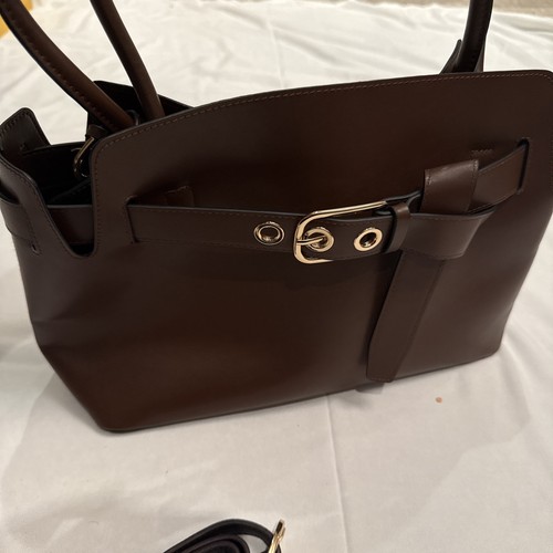 Brown faux tote - tote, bag