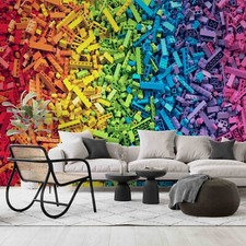 3D Colorful LEGO Self-adhesive Removeable Wallpaper Wall Mural 114