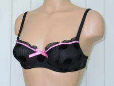 BRA 32A 34A BLACK SPOT PINK