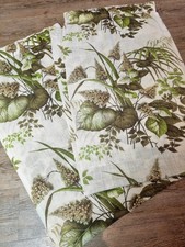 Vintage Curtains 70s botanical floral hemp/linen translucent boho hippie