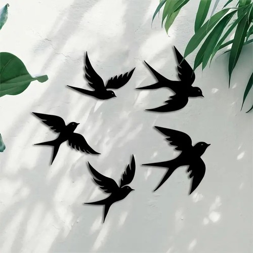 5pc black metal flying - 5pc,