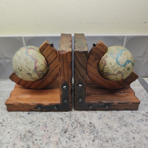 Vintage globe bookends - bookends, on