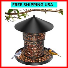 Squirrel Proof Bird Feeder, Metal Bird Feeders for Outdoors Hanging, 4LB Capacit