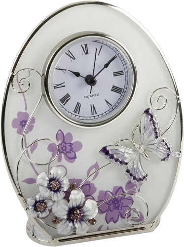 Glass mantel clock oval - glass,
