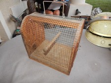 Vintage Homemade Wood Bird Carrier Cage Estate Find