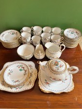 Tuscan Bird of Paradise bone china tea set and tableware – vintage job lot
