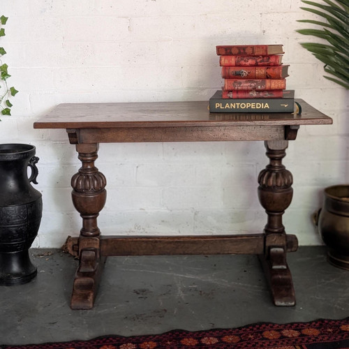 Antique oak refectory table - refectory,