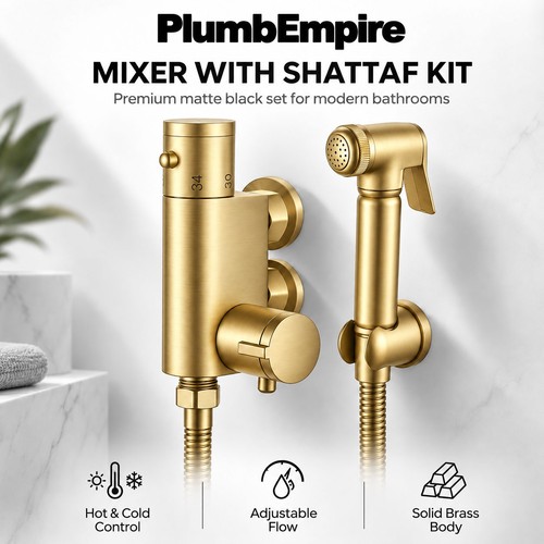 Gold thermostatic bidet shower - gold,