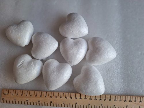 Polystyrene white heart - white, shape