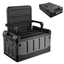 BLACK HEAVY DUTY COLLAPSIBLE CAR BOOT FOLDABLE ORGANISER TIDY 2-IN-1 STORAGE BOX