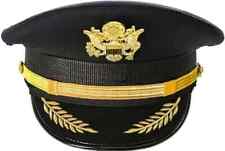 Ferrecci Unisex Military Cadet Captain Hat With Gold Metal US badge