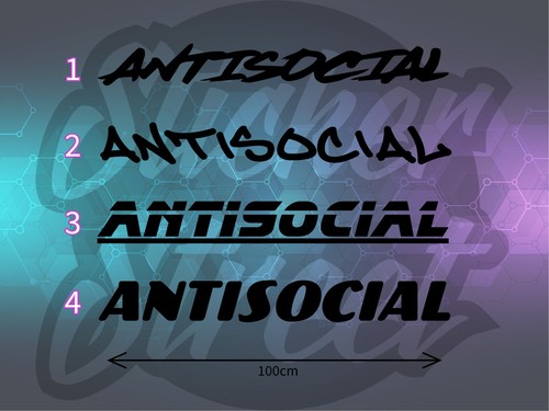 Antisocial window screen decal - antisocial,