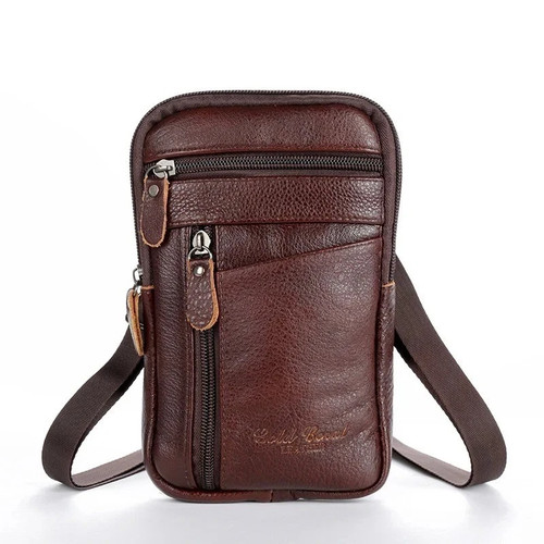 Men genuine leather phone - men,