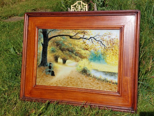 Vintage large hand painted - hand,